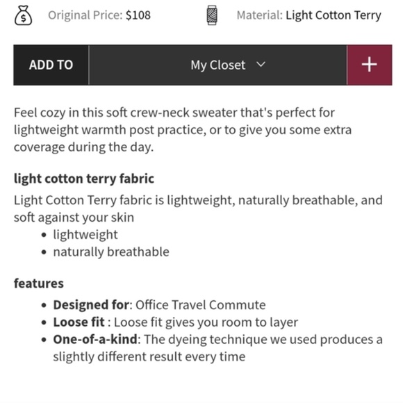 NWOT Lululemon Ready to Roll Crewneck Sweater 10 - Picture 6 of 8